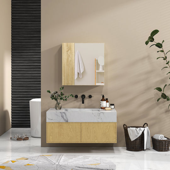 Kleankin 834-562V00ND Ορθογώνιος από Μοριοσανίδα με Ράφι & Ντουλάπι 60x60cm