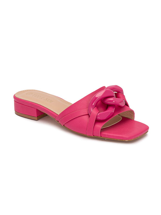 Voi & Noi Chunky Heel Mules Fuchsia