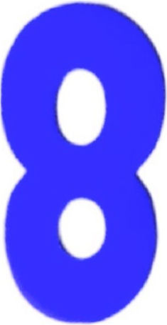 Placă cu Număr 8 în Albastru Culoare 3cm 6308010000018