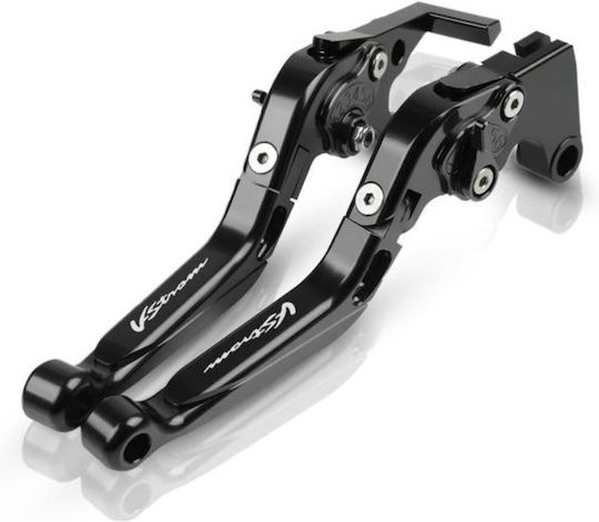 Set Brems-/Kupplungshebel für Motorräder Flexibel Einstellbar für Suzuki V-Strom 1000 Schwarz VSTR1000F453