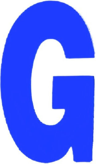 Sign with Text in Blue Color 10cm