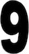Sign with Number in Black Color 10cm 6308010000109