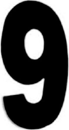 Sign with Number in Black Color 10cm 6308010000109