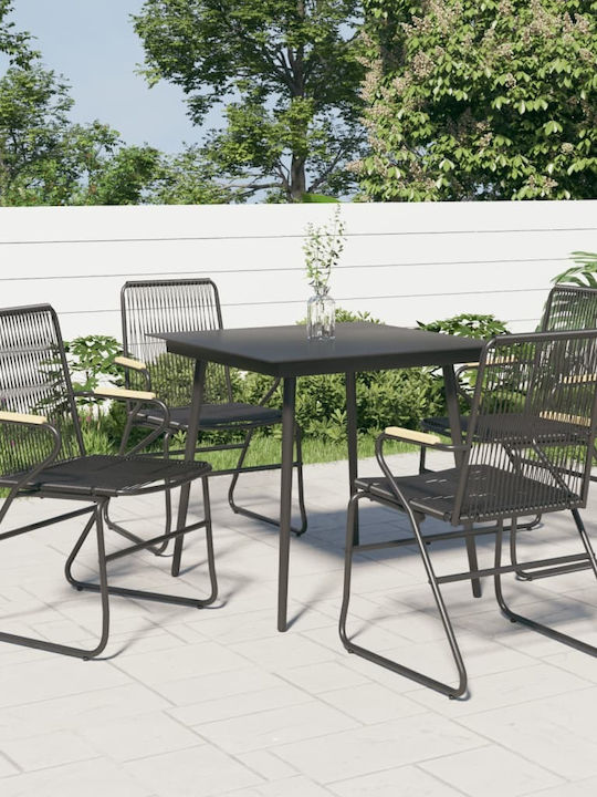 Set Outdoor Dining Black 5pcs