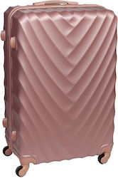 Keskor Μεγάλη Βαλίτσα με ύψος 76cm σε Ροζ Χρυσό χρώμα