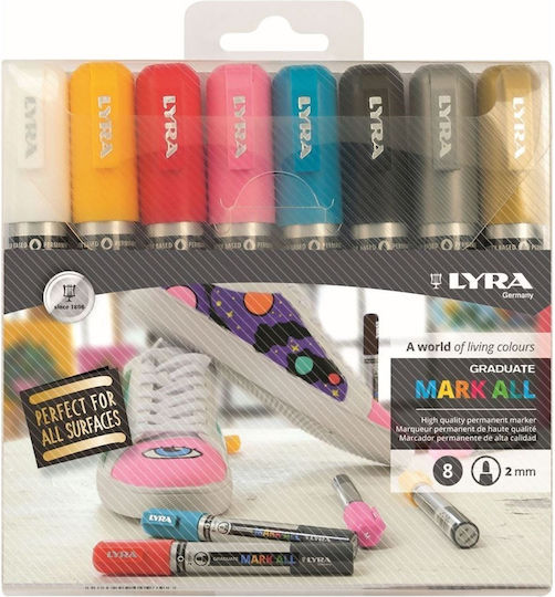 Lyra Graduate Mark All Ανεξίτηλος Μαρκαδόρος Πολύχρωμος 2mm