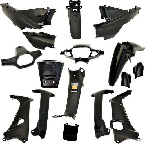 Roc Set de Piese din Plastic pentru Motocicletă Negru 16buc