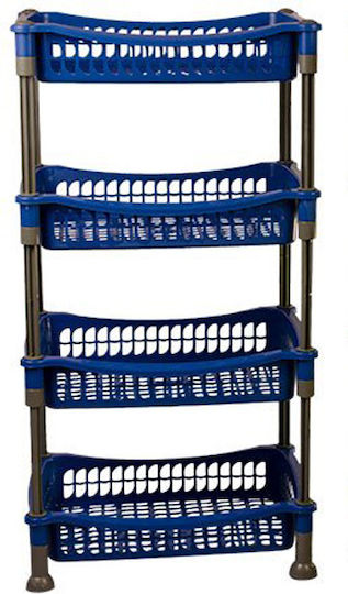 Sidirela Plastic Kitchen Rack 4-Tier Blue 45x30x70cm E-1536B