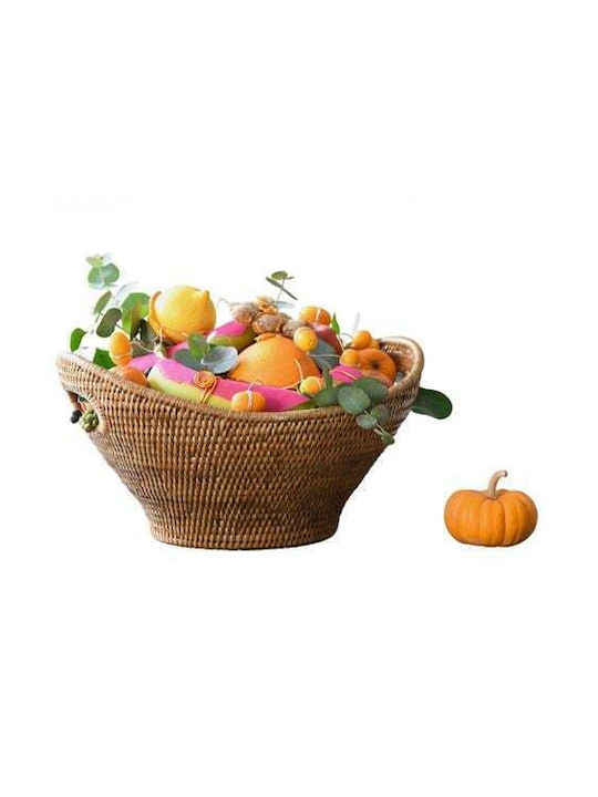 Fruit Bowl Wicker Brown 32x32cm