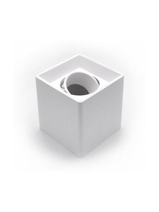 Adeleq Τετράγωνο Μεταλλικό Χωνευτό Σποτ με Ντουί GU10 σε Λευκό χρώμα