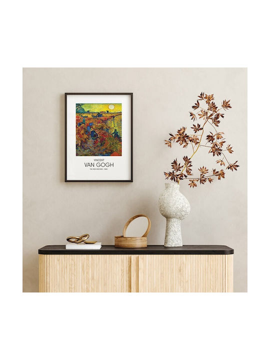 Walls The Red Vineyard Rahmen Kopie von Van Gogh Holz 20x30cm