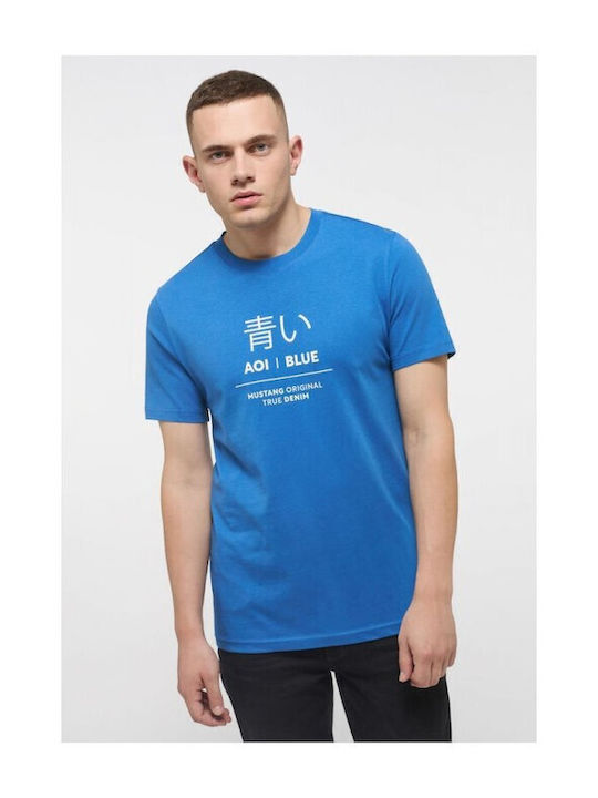 Mustang Herren T-Shirt Kurzarm Blau