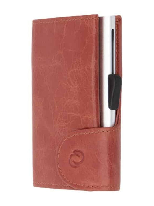 Leather Men's Wallet Cards with RFID Tabac Brown