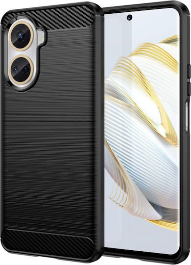 Techsuit Carbon Umschlag Rückseite Silikon Schwarz (Huawei Nova 10)
