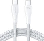 Joyroom S-CC100A11 Braided USB 3.0 Cable USB-C male - USB-C male 100W Λευκό 2m