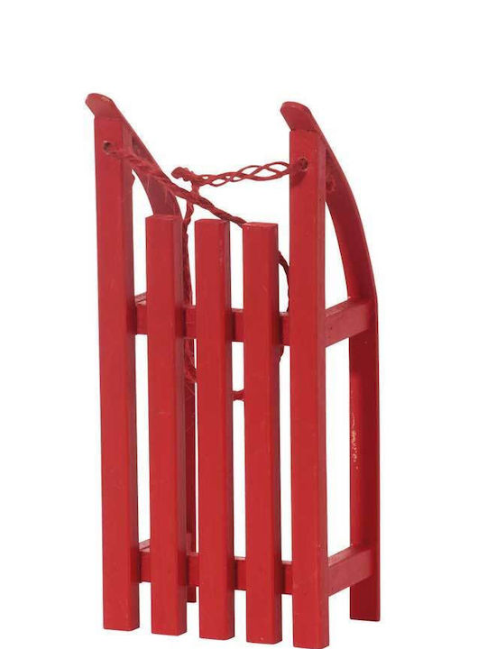 Weihnachtliche Holz Figur Schlitten Rot Länge 9cm