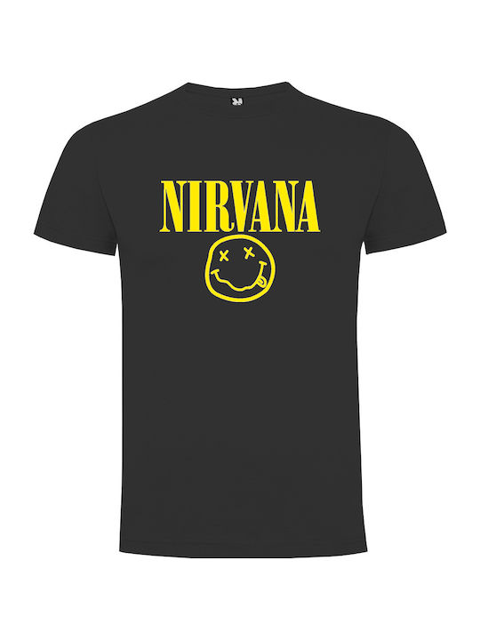 Tshirtakias T-shirt Nirvana Logo σε Μαύρο χρώμα