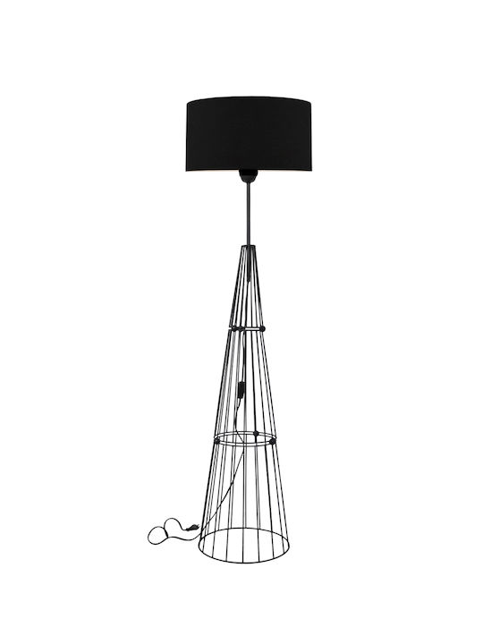 Heronia Stehlampe H130xB40cm. mit Fassung für Lampe E27 Schwarz