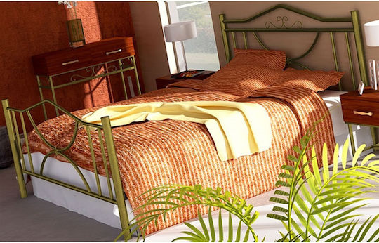 Roza Κρεβάτι Διπλό για Στρώμα 140x190cm Χρυσό Roza Κρεβάτι Διπλό για Στρώμα 140x190cm Χρυσό