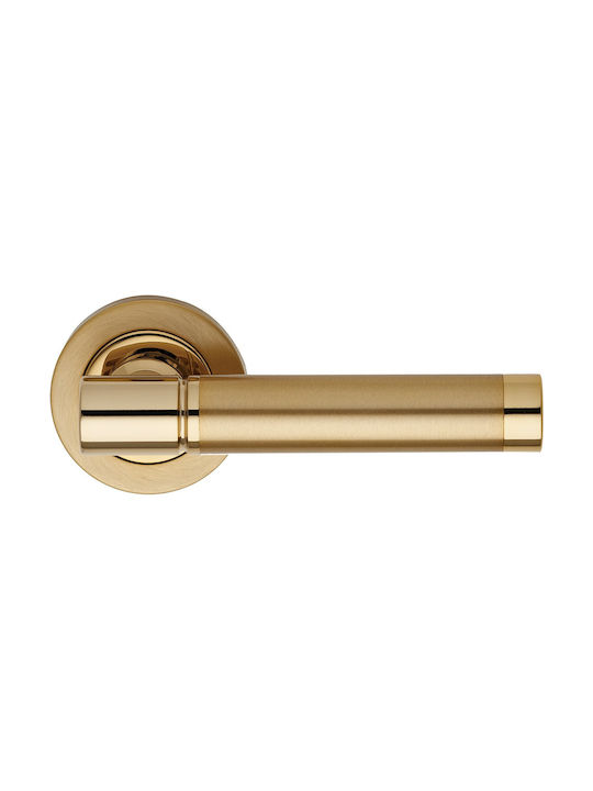 Zogometal Lever Front Door with Rosette Left 2161 with Rosette Gold