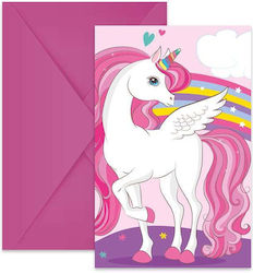 Procos Invitations Unicorns Rainbow 6pcs 93766