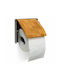 Relaxdays Bamboo Paper Holder Wall Mounted Brown