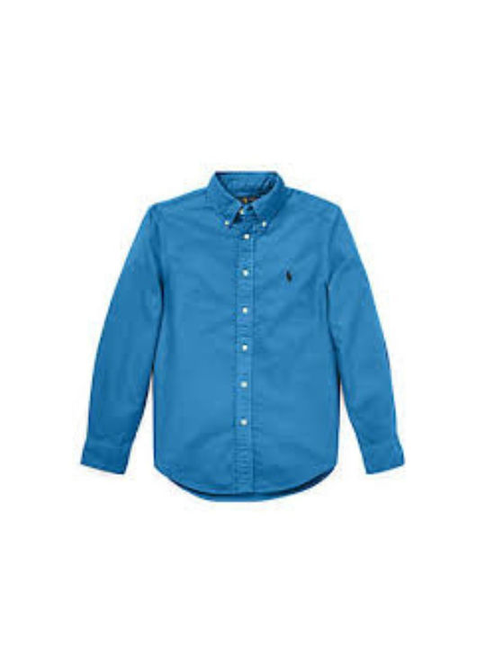 Kids One Color Shirt Long Sleeve Blue Greg