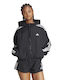 Adidas Women's Short Lifestyle Jacket Windproof for Spring or Autumn with Hood Black