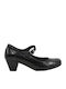 Leather Heels with Strap Black