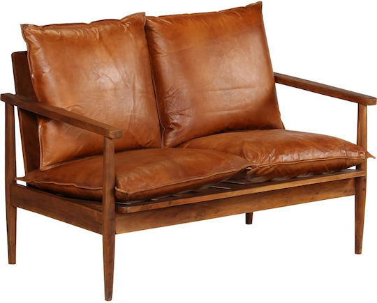 Living Room Furniture Set 2-Seater & Armchair Brown