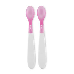 Lorelli Baby Set mit Löffeln mit Temperaturanzeige für 6+ Monate Rosa 2Stück