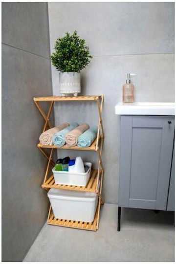 Alpina Appliances Wall Mounted Bathroom Shelf Wooden with 4 Shelves 40x33.5x93.5cm Brown Alpina Appliances Wall Mounted Bathroom Shelf Wooden with 4 Shelves 40x33.5x93.5cm Brown