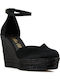 Women's Fabric Platform Espadrilles Black