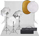 vidaXL Set Lumină Fundal Studio Fotografic Kit de iluminat pentru Studio