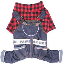 Glee Salopetă Denim Îmbrăcăminte Pentru Întreg Corpul Pentru Câini Roșie Dimensiune XLarge Glee Salopetă Denim Îmbrăcăminte Pentru Întreg Corpul Pentru Câini Roșie Dimensiune XLarge