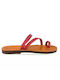 Damen Flache Sandalen in Rot Farbe