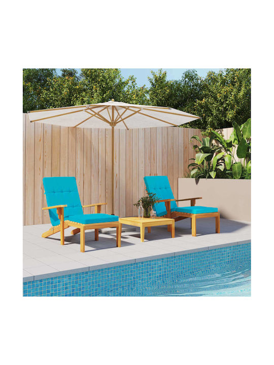 vidaXL Wasserdichtes Sonnenbank-Kissen Mit Rückenlehne Türkis 2Stück 55x180cm