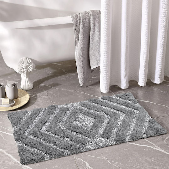 Lino Home Rutschfest Badematte Baumwolle Rechteckig Vengo 2500000758 Grey 50x80cm