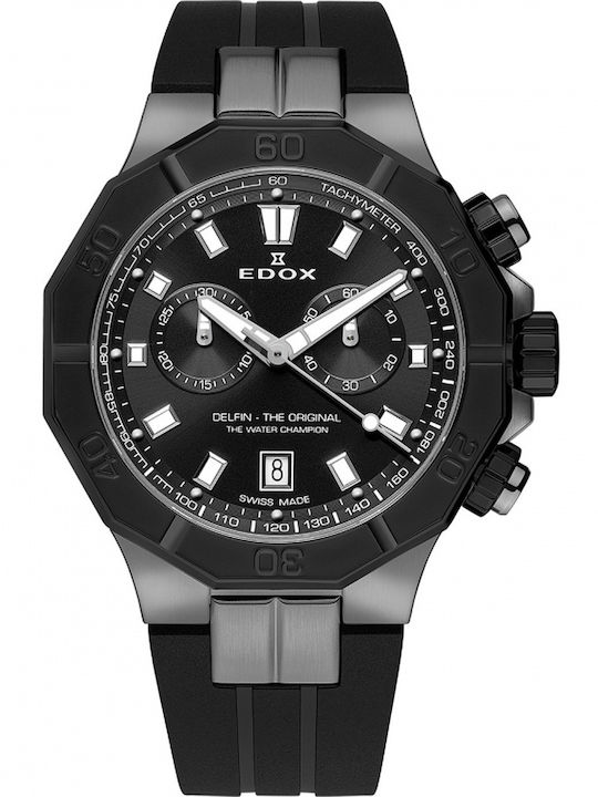 Edox Men's Watch 43mm Chronograph Battery with ...