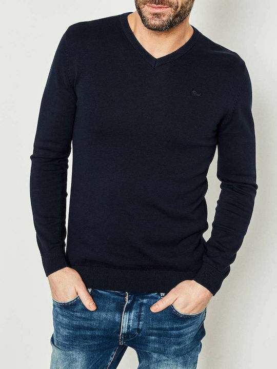 Petrol Industries Men's Long Sleeve Sweater with V-Neck Navy Blue