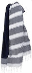 Beach Towel Pareo Gray with Fringes 180x90cm.