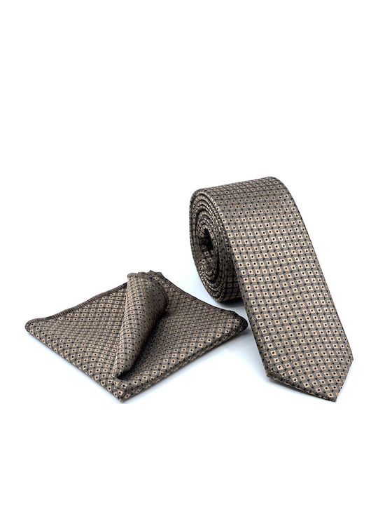 Legend Accessories Men's Tie Set Printed Beige
