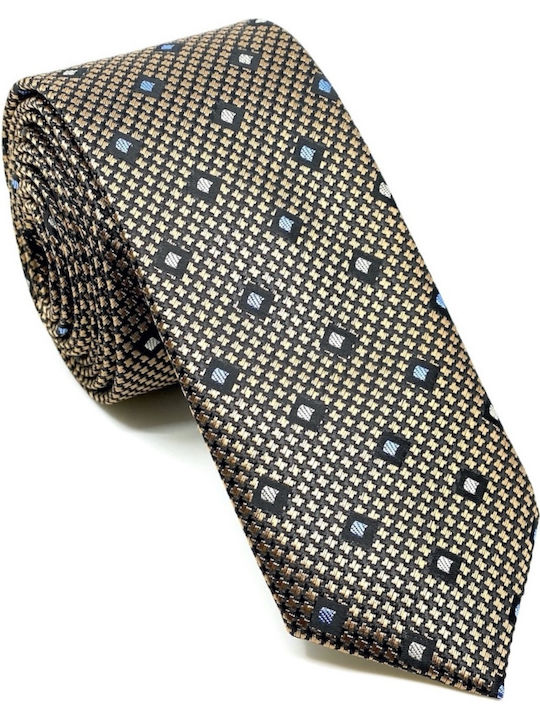 Legend Accessories Σετ Ανδρικής Γραβάτας Συνθετική με Σχέδια σε Μπεζ Χρώμα