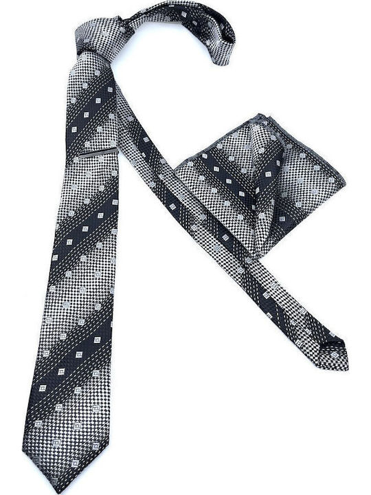 Legend Accessories Herren Krawatten Set Gedruckt in Schwarz Farbe
