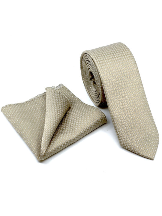 Legend Accessories Men's Tie Set Printed Beige