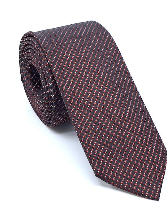 Legend Accessories Σετ Ανδρικής Γραβάτας Συνθετική με Σχέδια σε Μπορντό Χρώμα