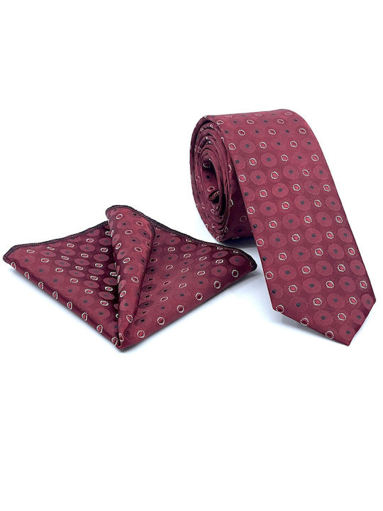 Legend Accessories Herren Krawatten Set Gedruckt in Burgundisch Farbe