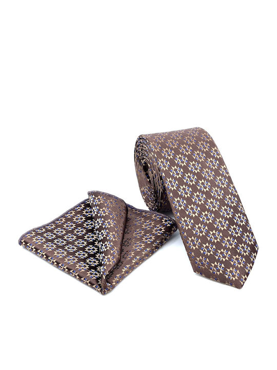 Legend Accessories Men's Tie Set Printed Brown