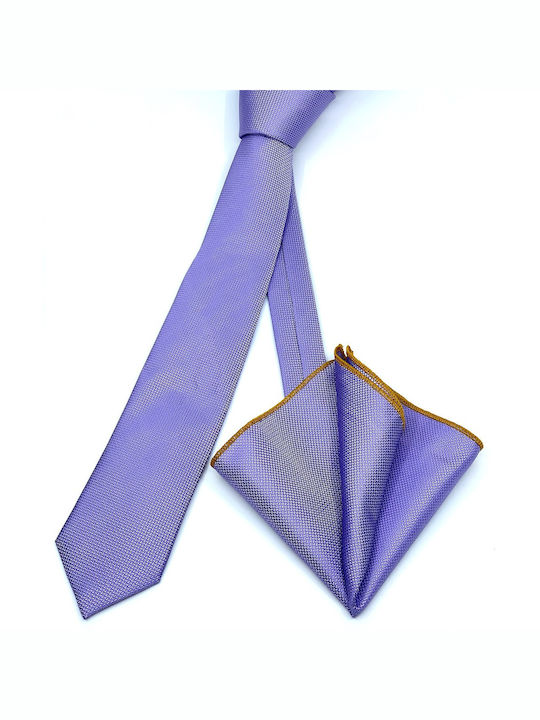 Legend Accessories Set de Cravată pentru Bărbați Sintetic Monocromie în Culorea Violet