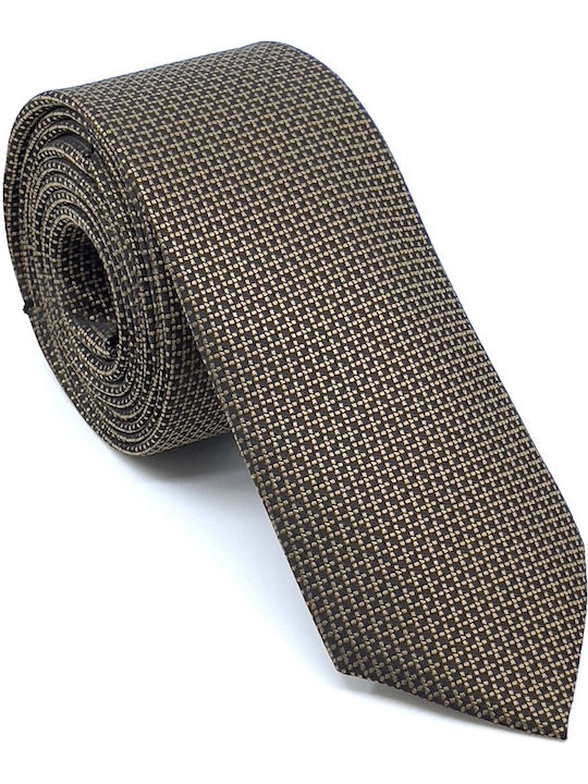 Legend Accessories Σετ Ανδρικής Γραβάτας με Σχέδια σε Καφέ Χρώμα